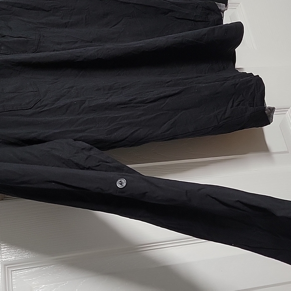 Buckle Black Plaid Accent Longsleeve Tee L - Picture 4 of 6